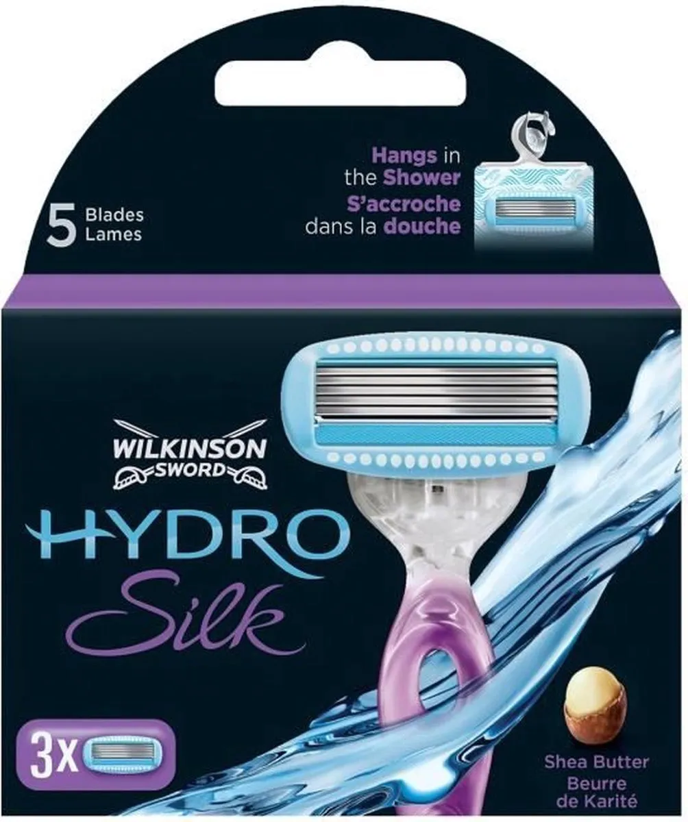 Wilkinson Sword HYDRO Silk Vrouwen Scheermesjes - 15 Stuks (3x5) - Blauw/Paars/Zilver