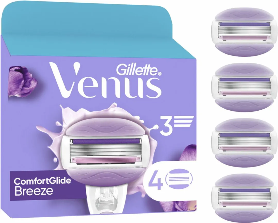 Gillette Venus ComfortGlide Breeze Scheermesjes - 4 Stuks - Paars