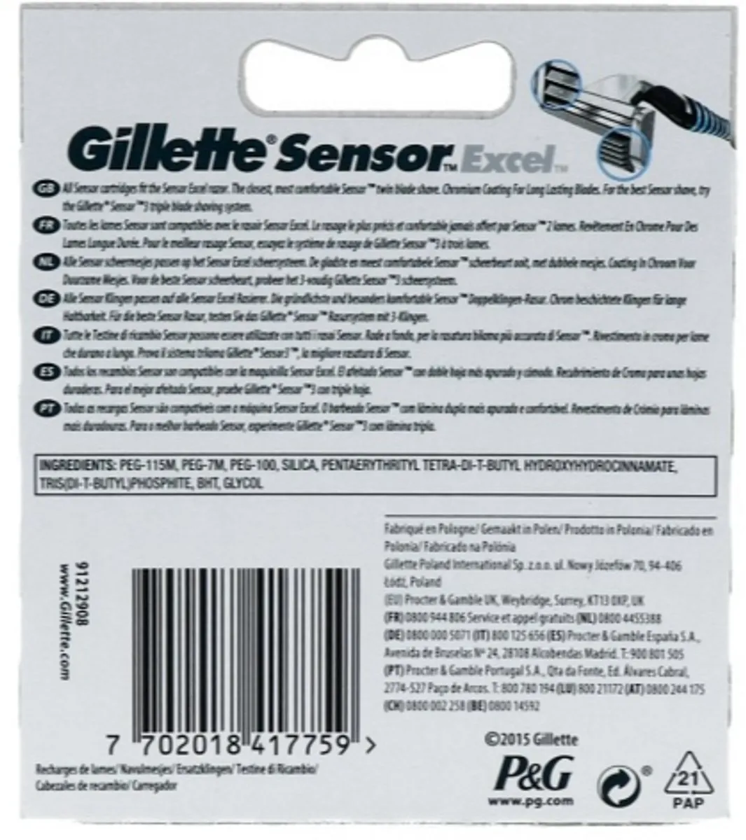 Gillette Sensor Excel Scheermesjes 10 Stuks