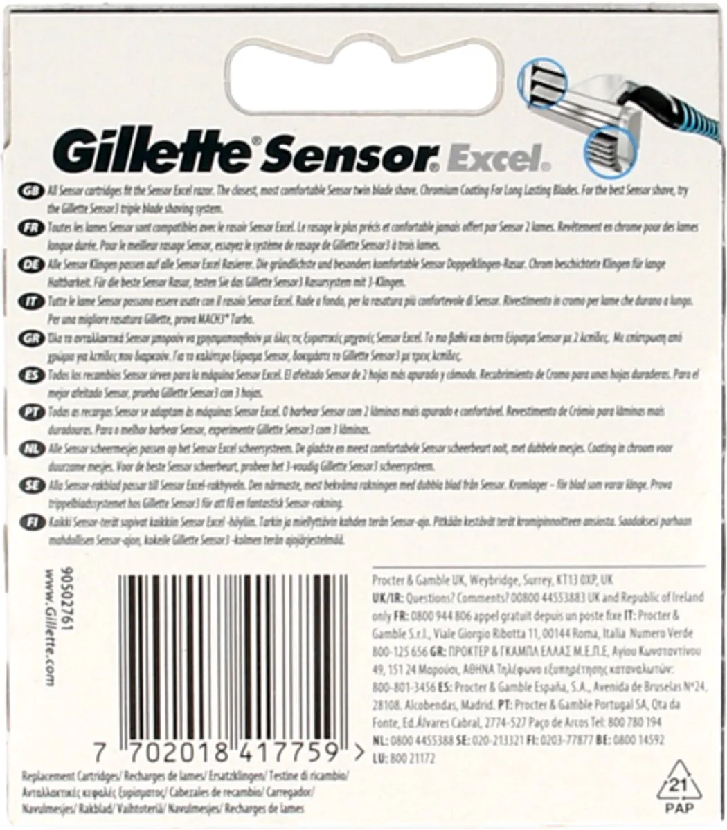 Gillette Sensor Excel Scheermesjes 10 Stuks