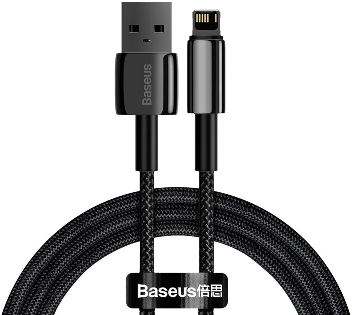 Baseus Tungsten CALWJ-01 USB-Lightningkabel 2,4A - Zwart