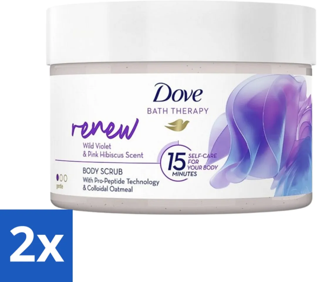 Dove Bath Therapy Renew Bodyscrub Wilde Viooltjes & Roze Hibiscus 590ml