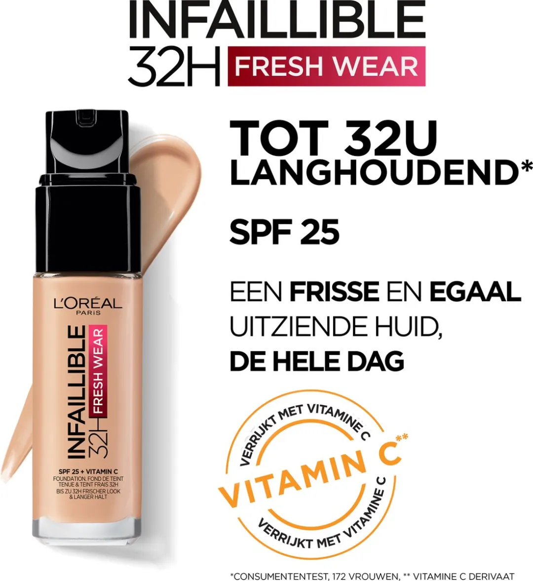 L'Oréal Paris Infaillible 32H Fresh Wear Foundation 110 Rose Vanilla - 30ml
