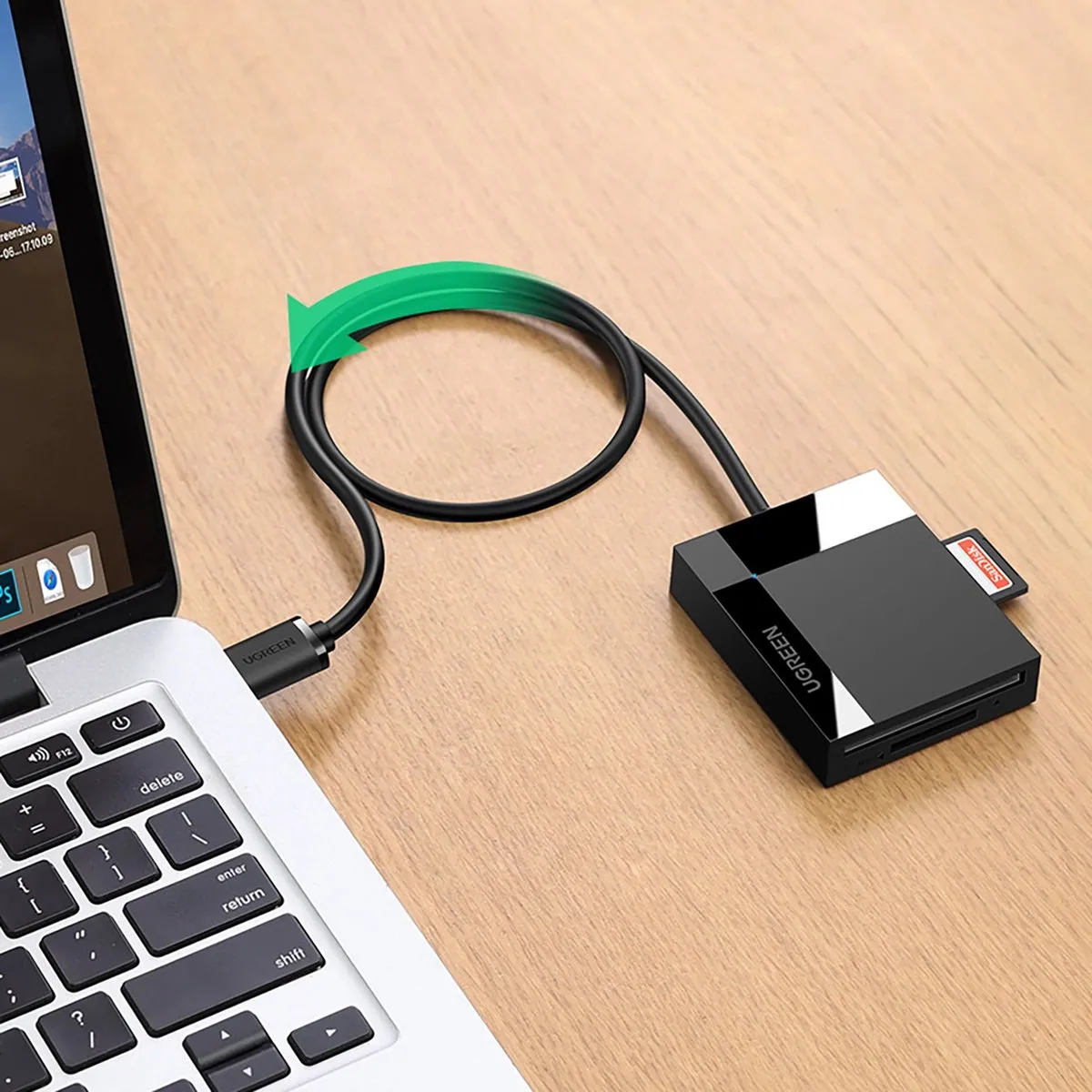 UGREEN USB 3.0 Kaartlezer SD/Micro SD/CF/MS - Zwart - afbeelding 6 van 6