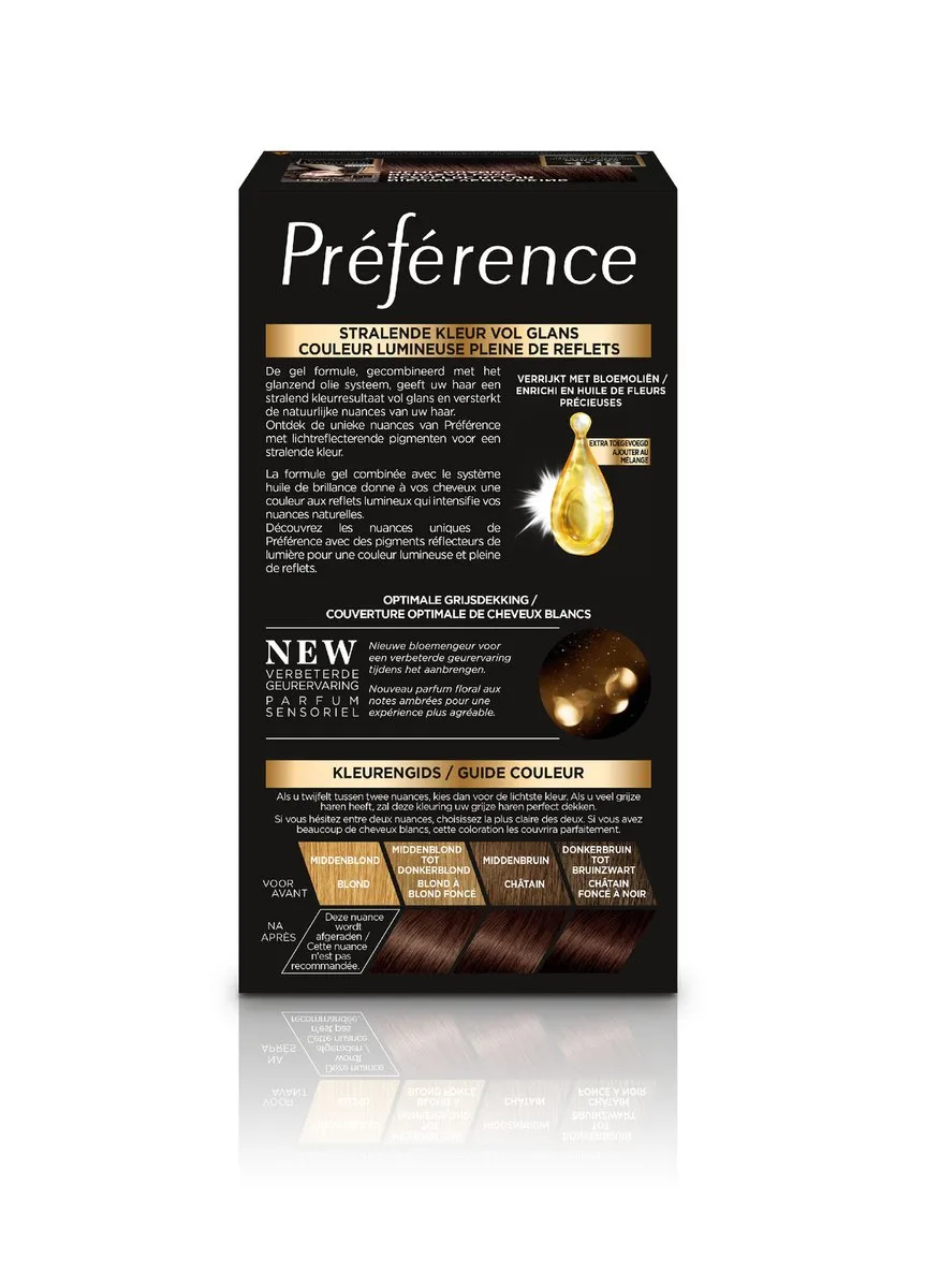 L'Oréal Paris Préférence 4.15 Permanente Haarkleuring - 996ml