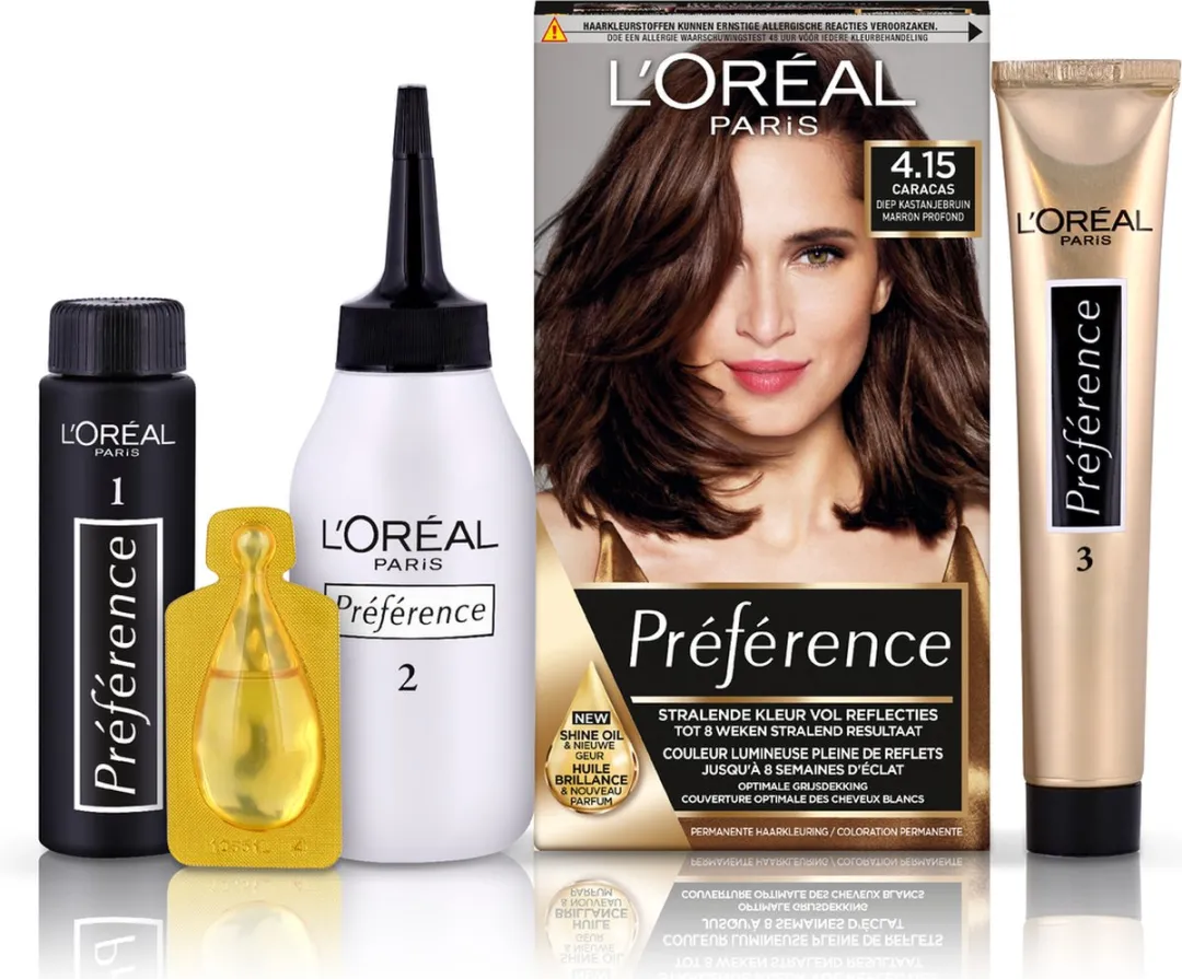 L'Oréal Paris Préférence 4.15 Permanente Haarkleuring - 996ml