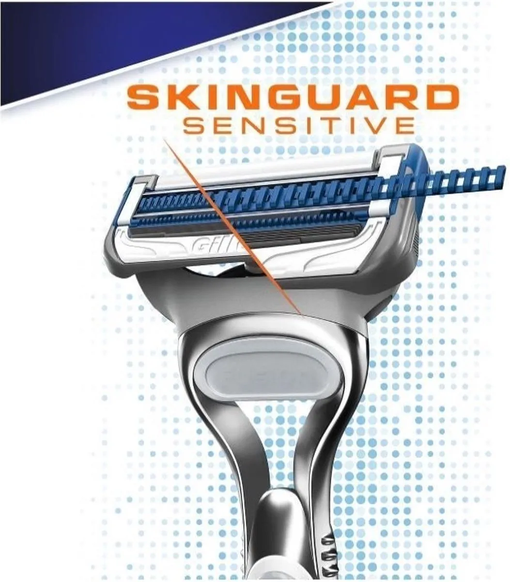 Gillette Skinguard 1 Manche - 6 Scheermesjes - Zwart