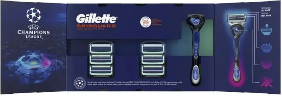 Gillette Skinguard 1 Manche - 6 Scheermesjes - Zwart