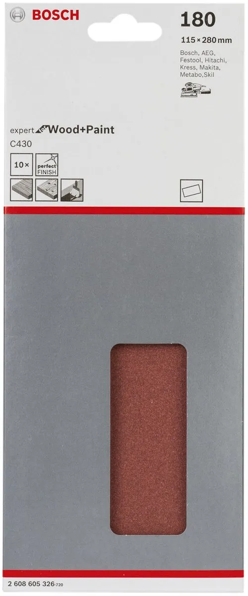Bosch Schuurbladset 10-delig 115x280mm - 180
