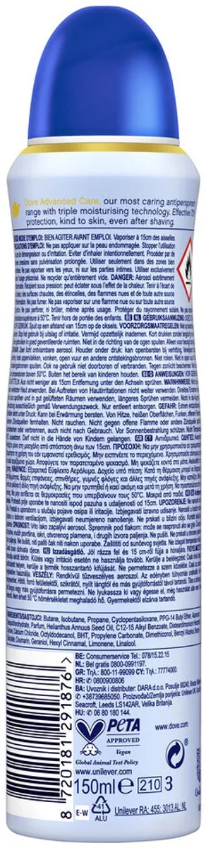 Dove Deodorant Spray Talco 150ml - 20 Stuks