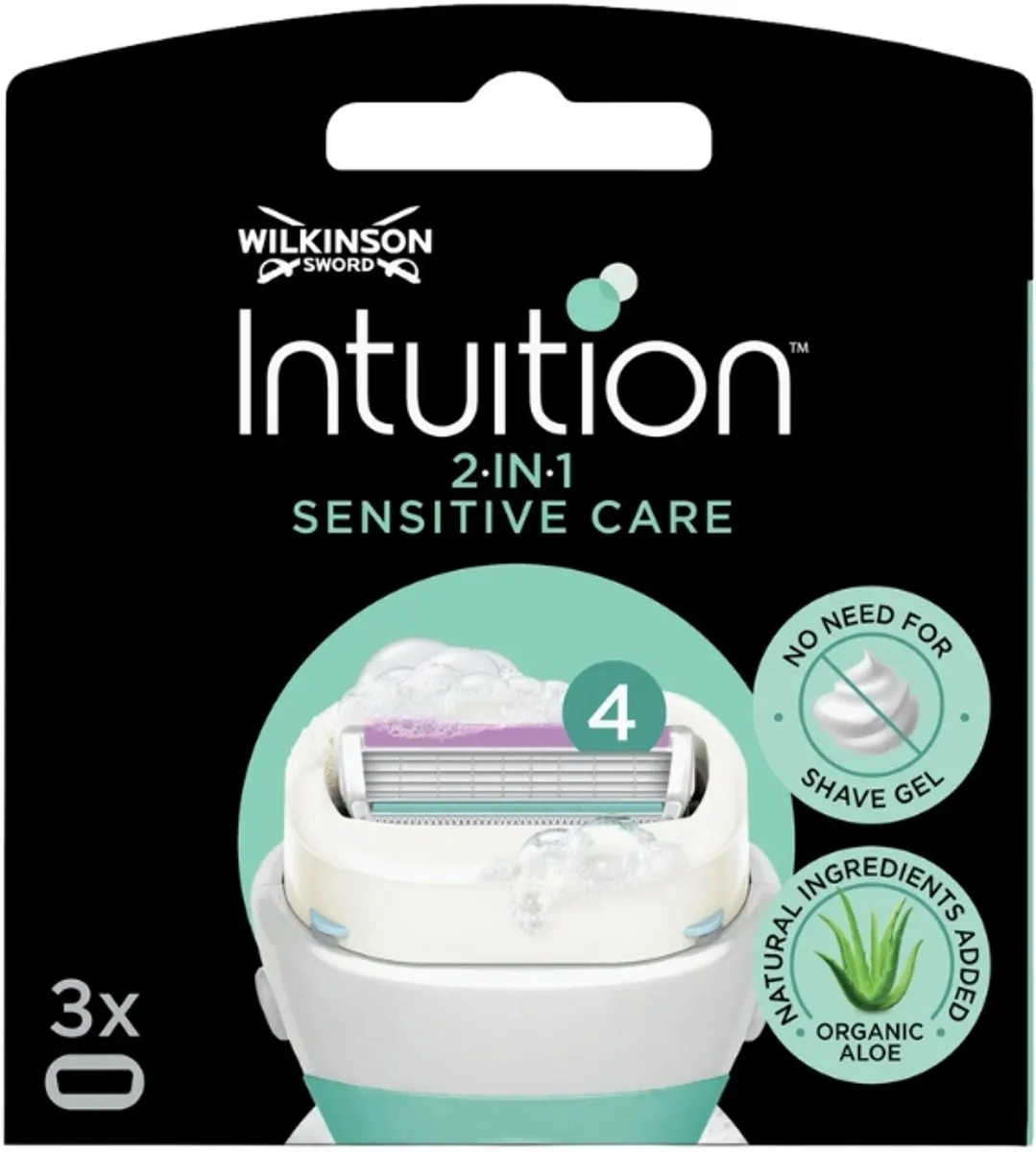 3 x Wilkinson – Scheermesjes – Intuition Dry Skin Sensitive Care – 3 Scheermesjes - Scheermesjes - Gevoelige Huid - Aloe Vera - Vitamine E - Huidverzorging