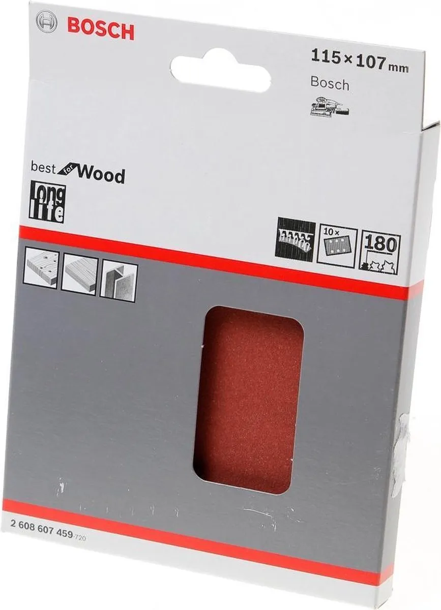 Bosch 10-delige Schuurbladenset 115x107mm - 5 Stuks