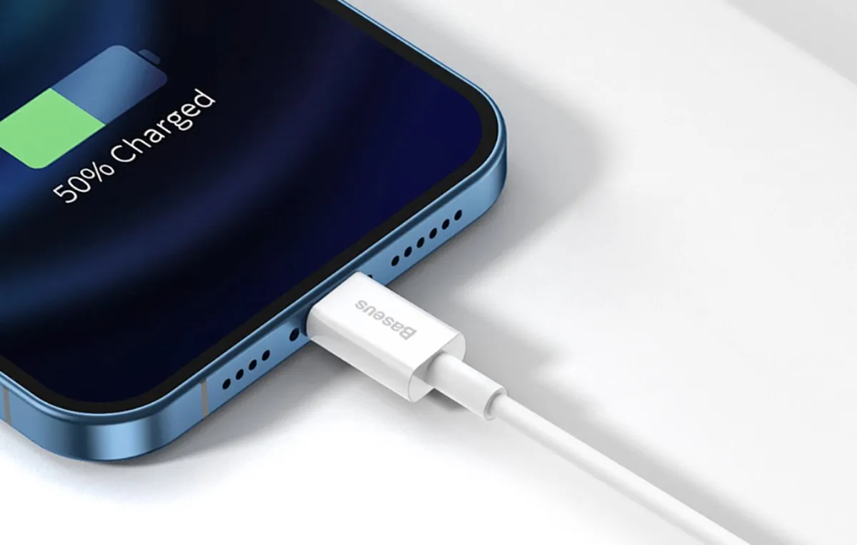 Baseus CALYS-02 USB naar Lightning Kabel 2,4A - Wit - afbeelding 6 van 6