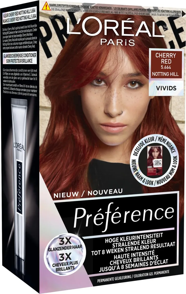 L'Oréal Paris Préférence Vivids 5.664 Permanente Haarkleuring - Cherry Red Notting Hill