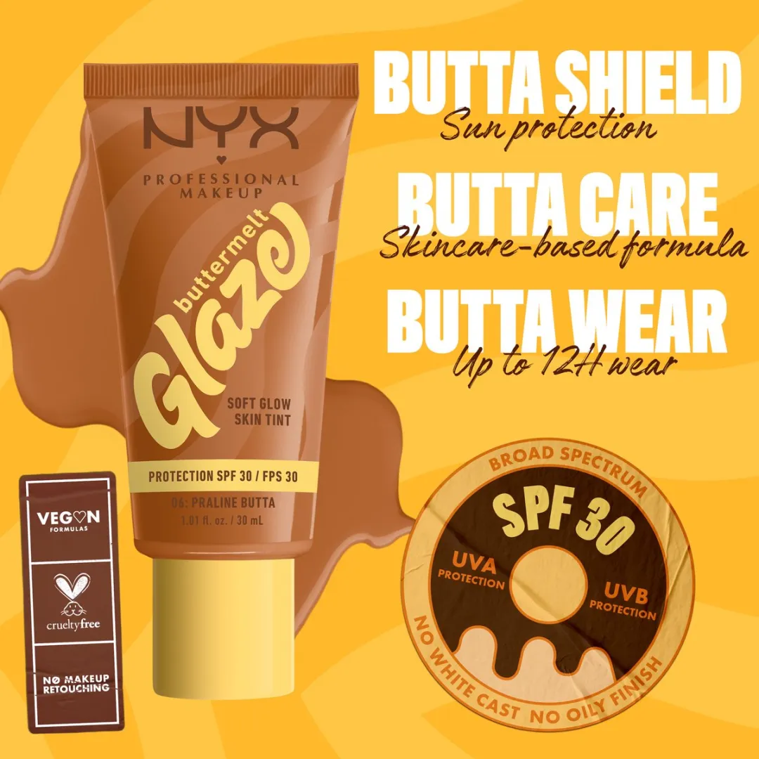 NYX Professional Makeup Buttermelt Glaze Praline Butta Foundation SPF 30 - 30ml