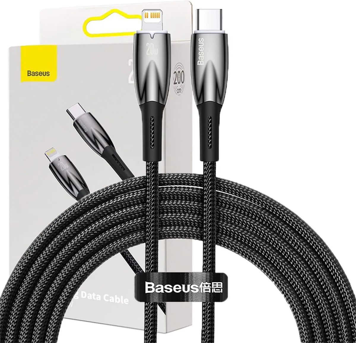 Baseus Glimmer Series USB-C Lightning Snellaadkabel 480Mb/s PD 20W 2m