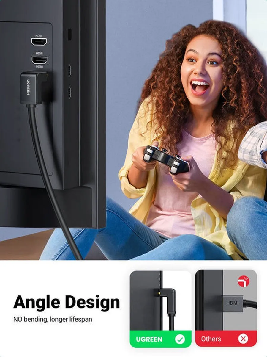 Ugreen Haakse HDMI-kabel 4K 2m - HD103
