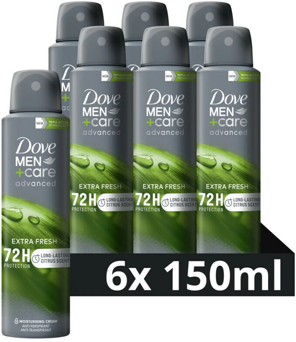 Dove Men+Care - Deodorant - Spray - Extra Fresh - 150ml x 6