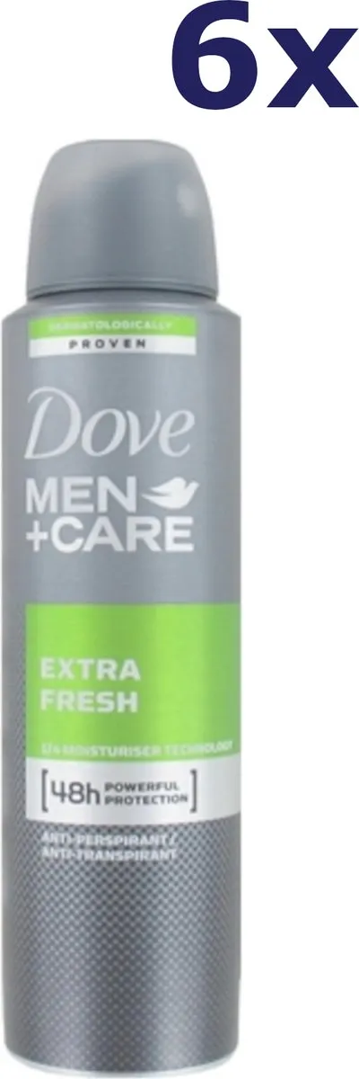 Dove Men+Care - Deodorant - Spray - Extra Fresh - 150ml x 6
