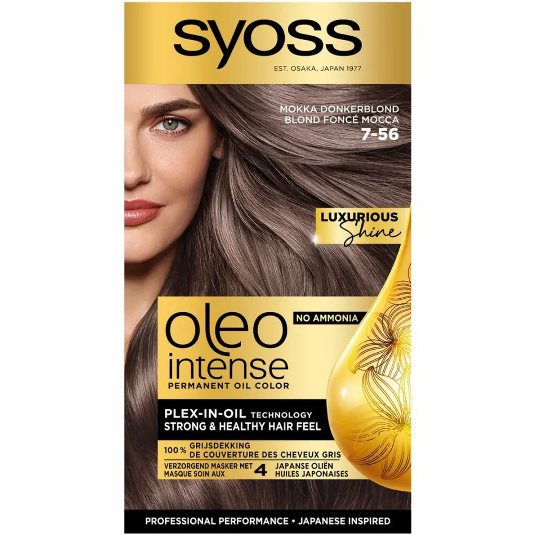 SYOSS Oleo Intense 7-56 Mokka Donkerblond Haarverf - 4x460ml