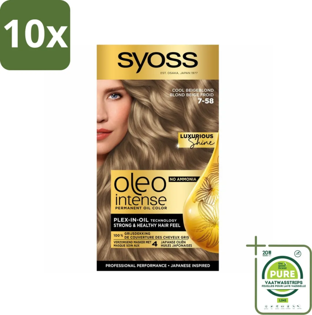 SYOSS Oleo Intense 7-58 Cool Beige Blond Haarverf 10 Stuks