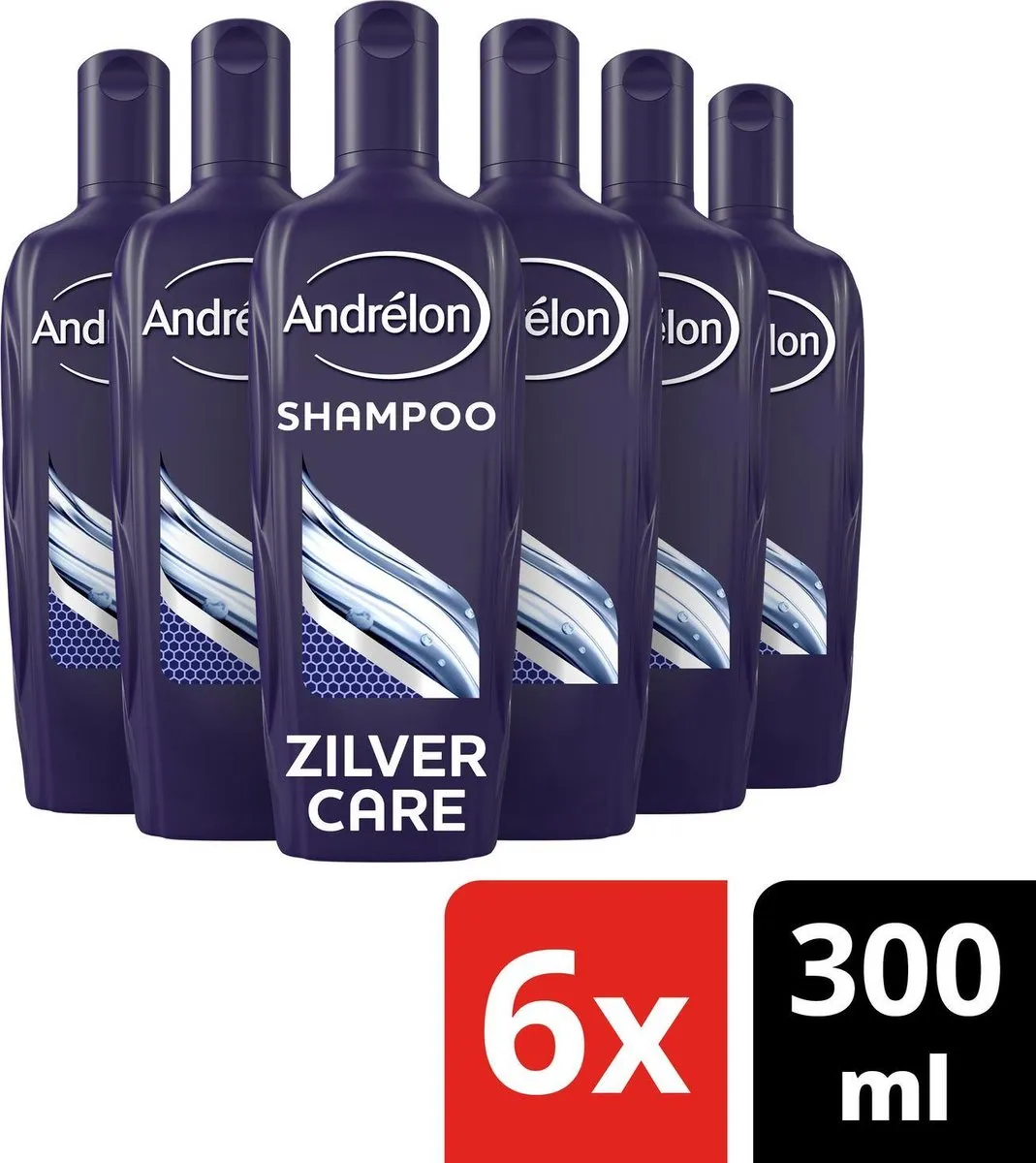 Andrélon Zilver Care Men Shampoo - 6 x 300 ml - Voordeelverpakking