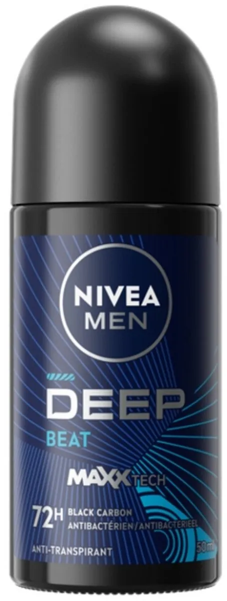 NIVEA Men Deep Beat Deodorant Roller 50ml - 3 Stuks