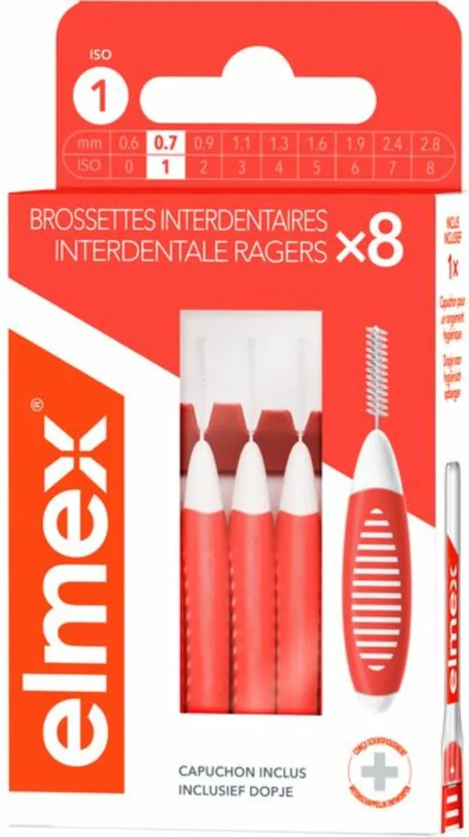 Elmex Interdentale Ragers 0,7mm ISO Maat 1 - 48 Stuks (6x8)