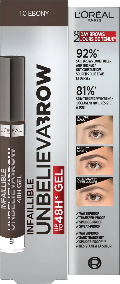 L'Oréal Paris Unbelieva'Brow Wenkbrauwgel Ebony 3.4ml
