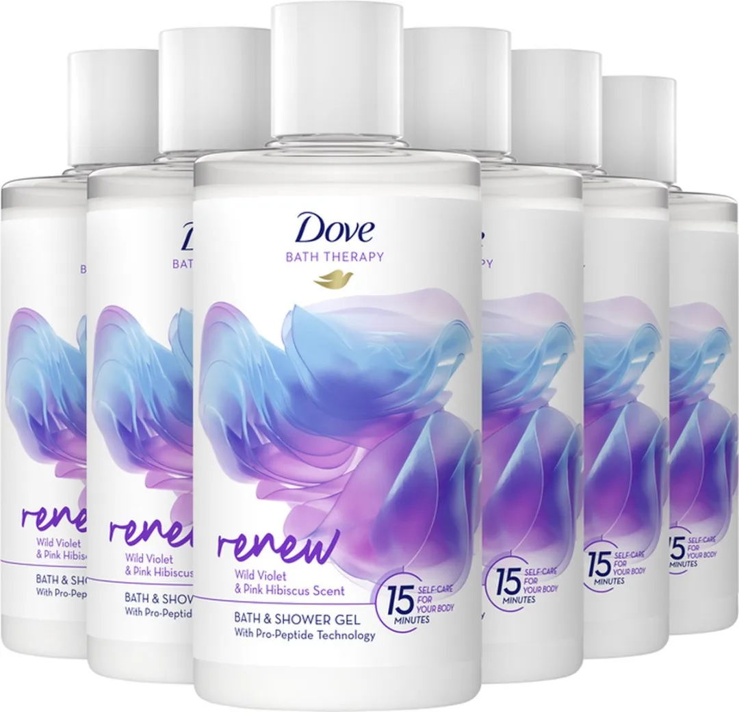 Dove Bath Therapy Renew Badschuim & Douchegel - 2400ml (6x400ml)