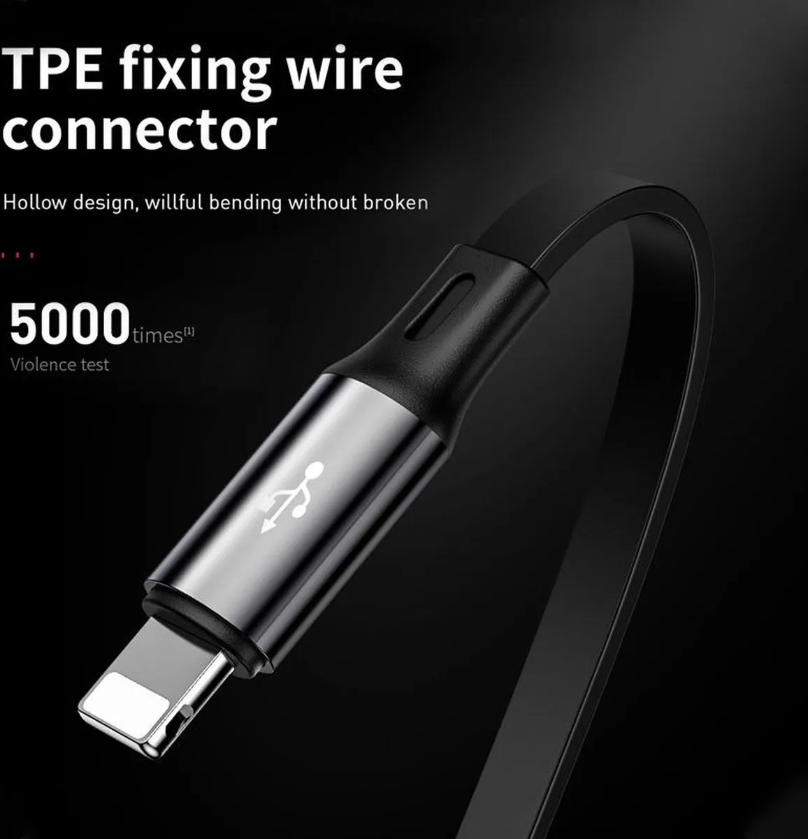 Baseus Golden Loop 3in1 Intrekbare USB-kabel 3.5A 35-120cm - Zwart