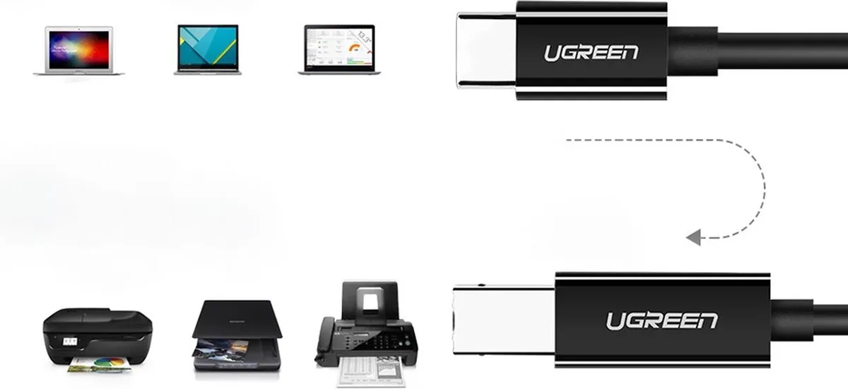 Ugreen Printerkabel USB-C 2.0 - 2m - Zwart
