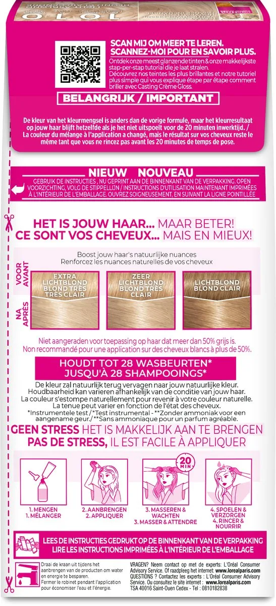 L'Oréal Paris Casting Crème Gloss 1010 Haarkleuring - Extra Licht Blond