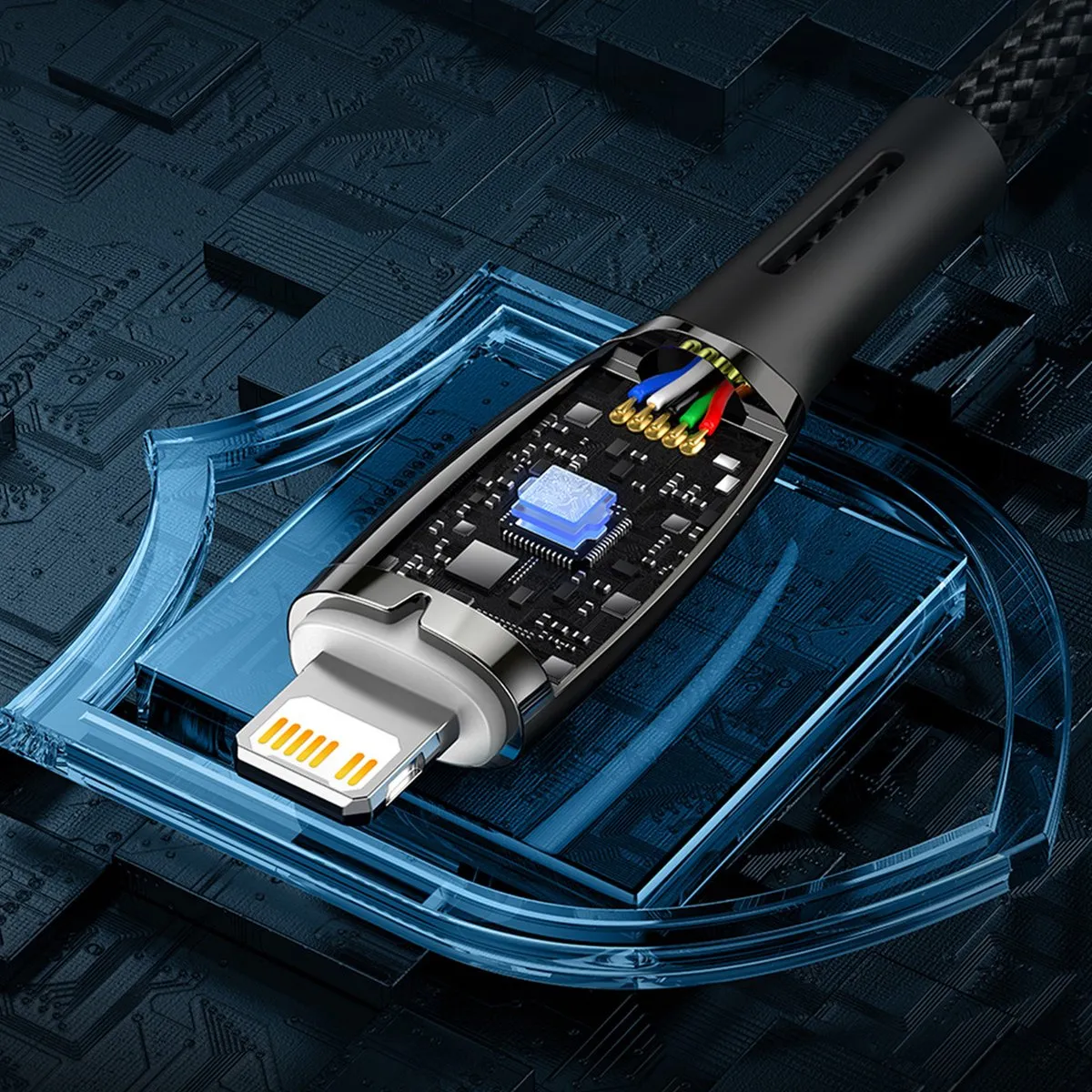 Baseus Glimmer Series USB-A naar Lightning Kabel 2m - 480Mb/s - 2,4A - Zwart