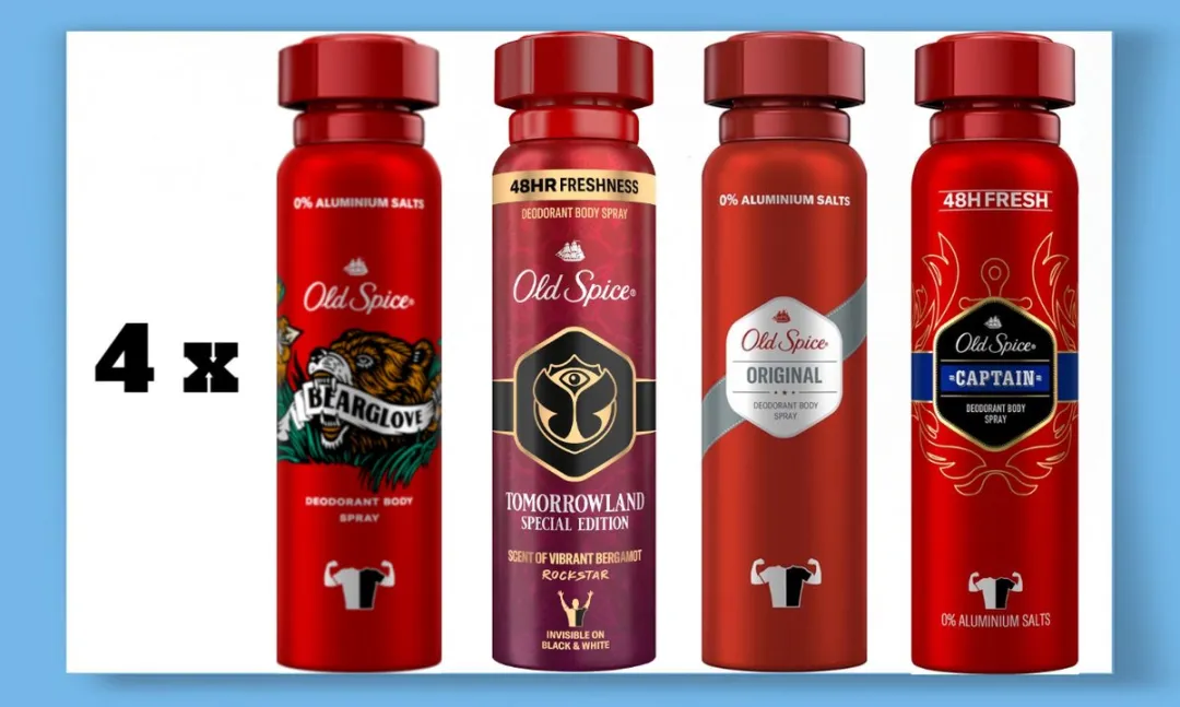 Old Spice Deo Spray Mix Wild Collection - 4x150ml