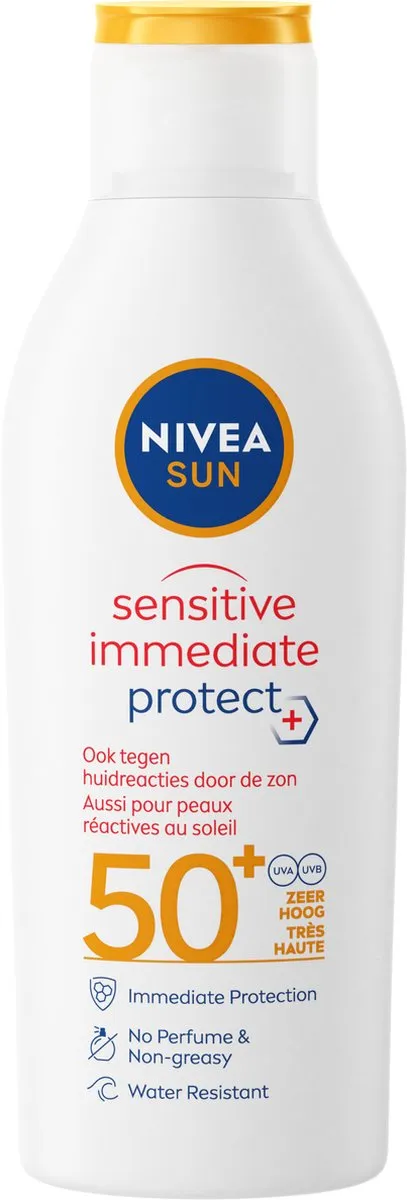 NIVEA SUN Sensitive Immediate Protect Zonnebrand Melk SPF 50+ 200ml