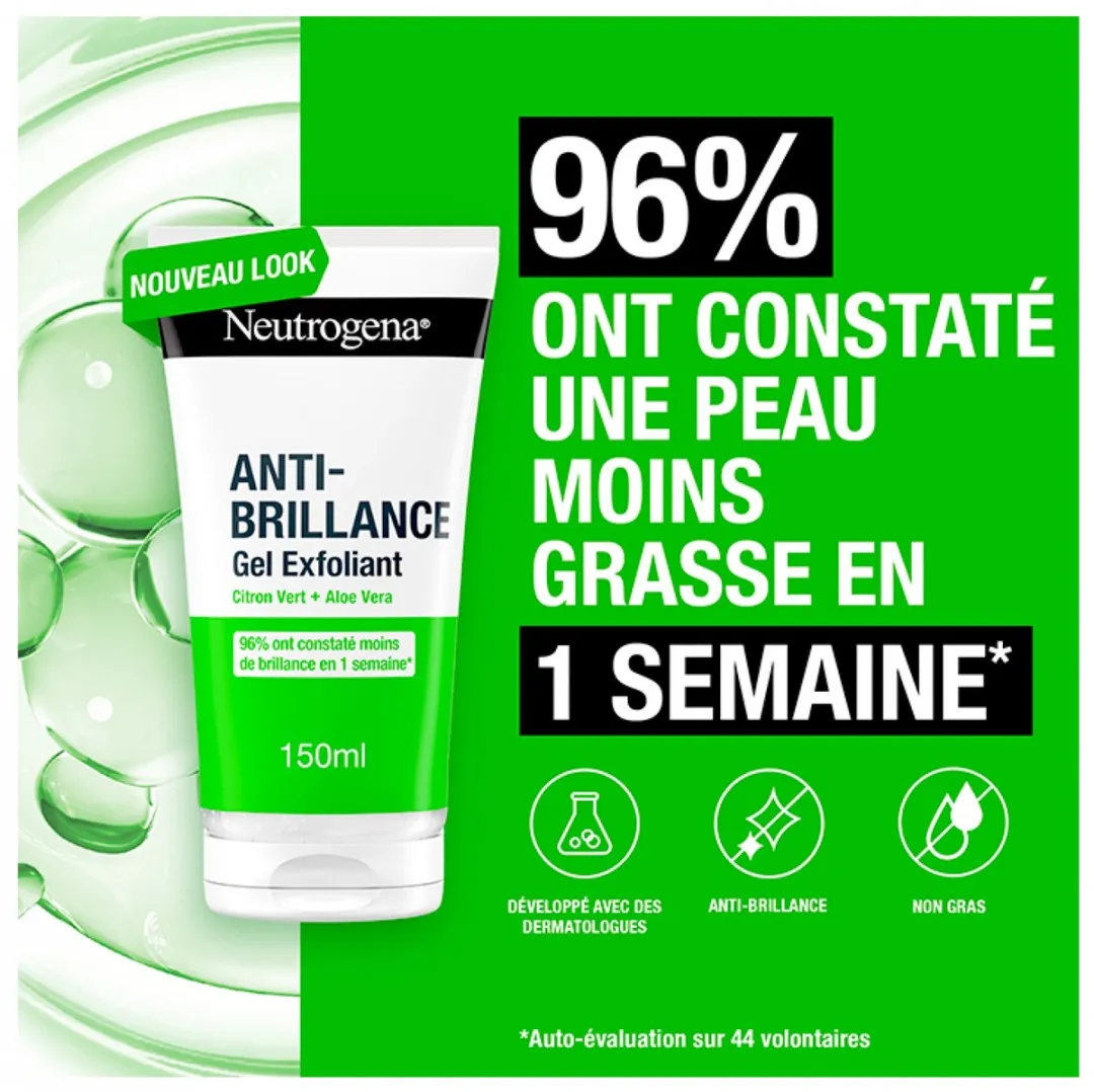 Neutrogena Anti-Shine Lime Exfoliërende Gel 150ml - afbeelding 4 van 5