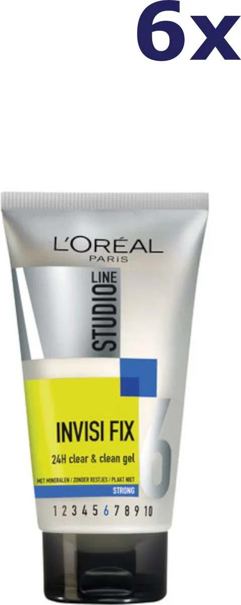 L'Oréal Studio Line Invisi Fix 24H Gel 150ml - 6 Stuks