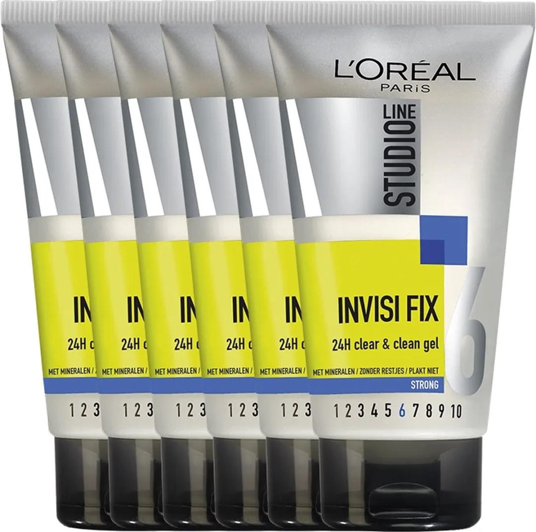 L'Oréal Studio Line Invisi Fix 24H Gel 150ml - 6 Stuks
