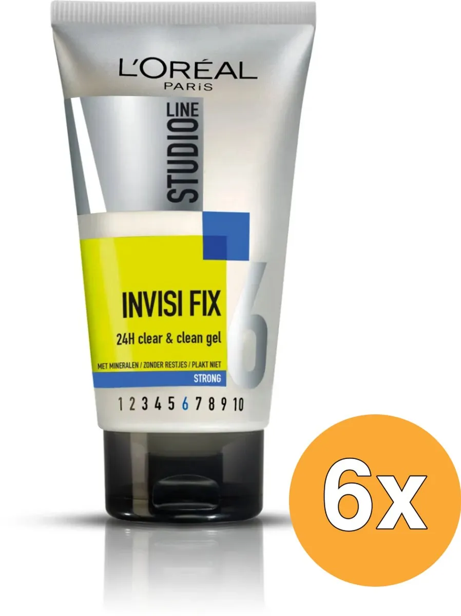 L'Oréal Studio Line Invisi Fix 24H Gel 150ml - 6 Stuks