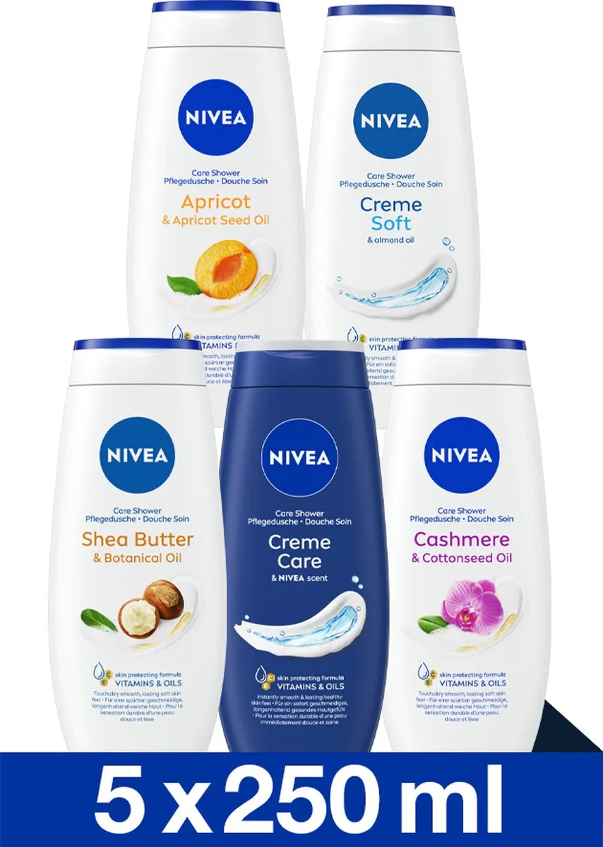 NIVEA Douchecrème Mixpack - 5x250ml - 5 Unieke Geuren