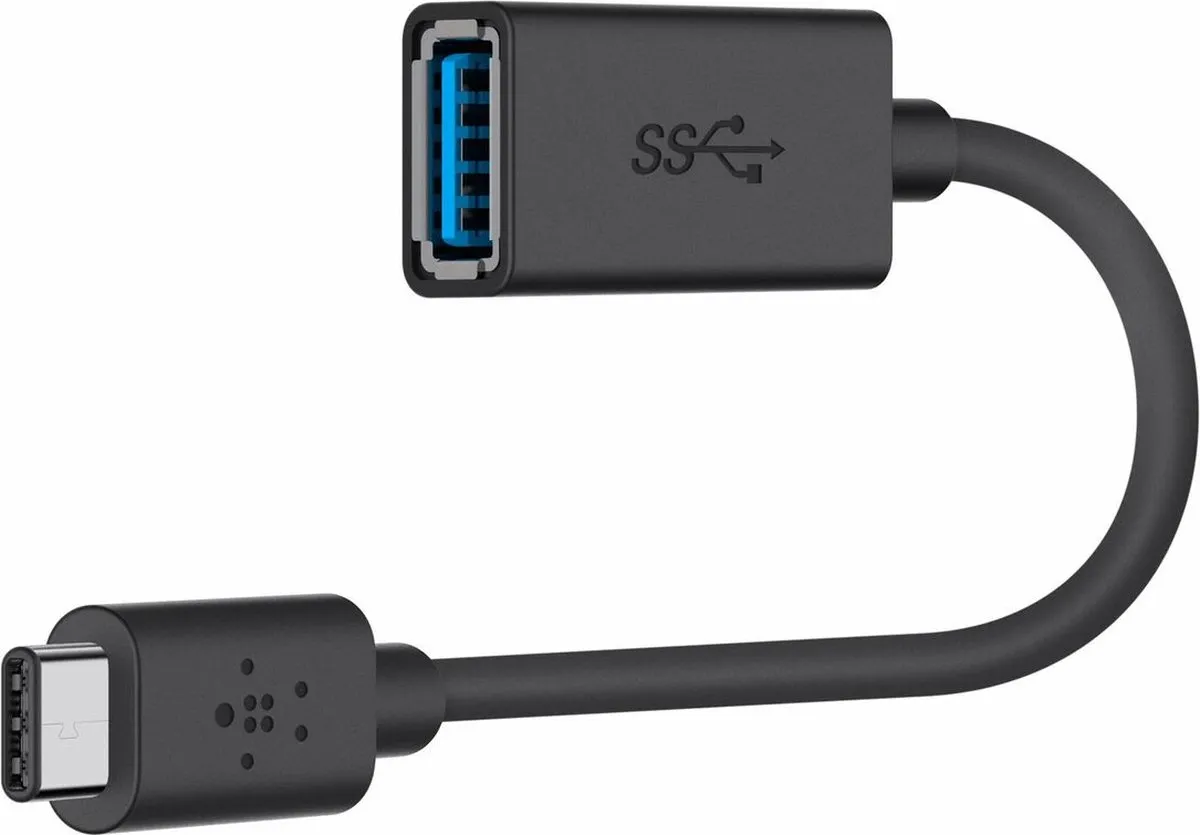 Belkin F2CU036btBLK USB-C naar USB-A Adapter - 1.8m - Zwart