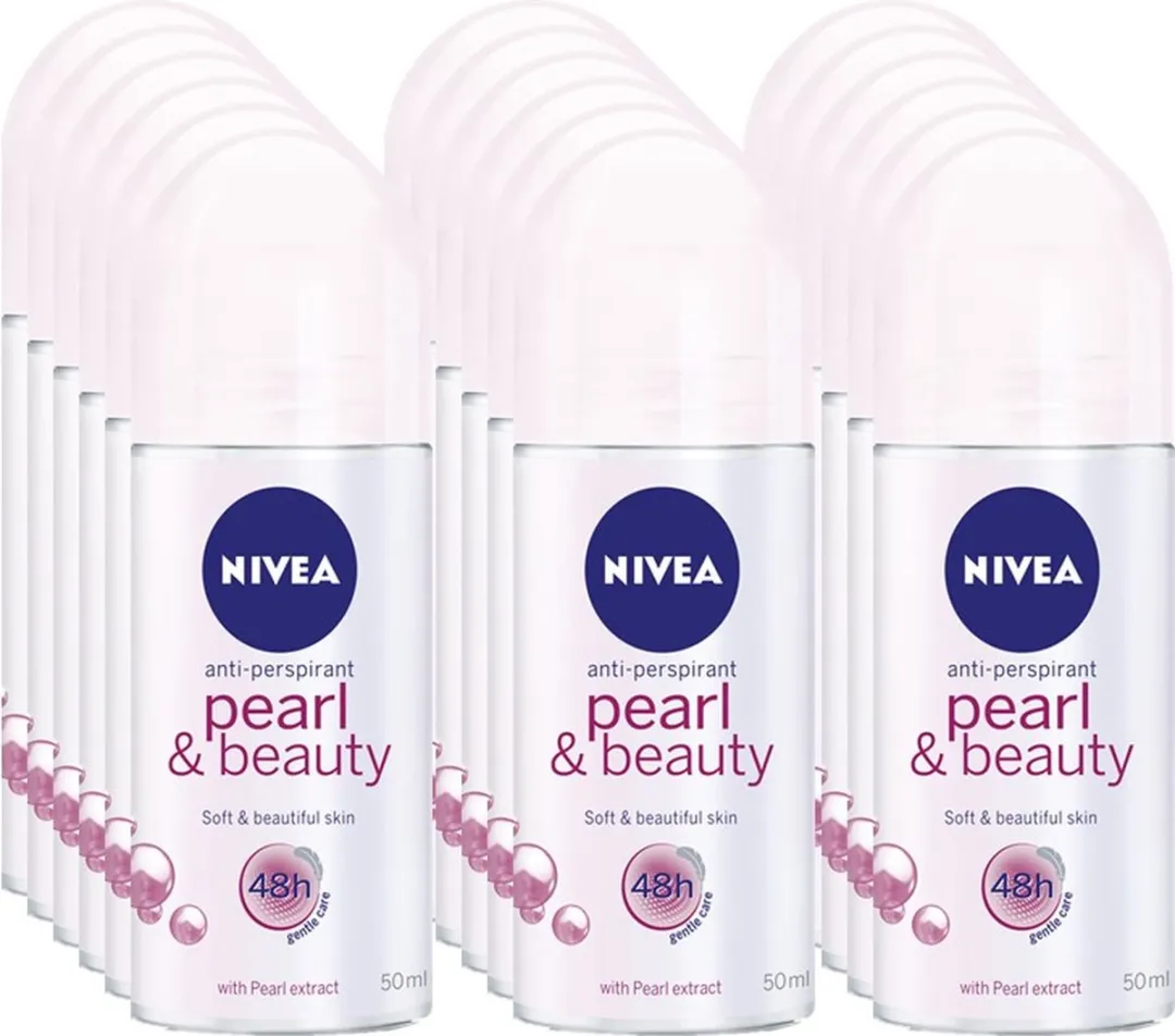 NIVEA Pearl & Beauty Roll-On Deodorant 50ml - 18 Stuks
