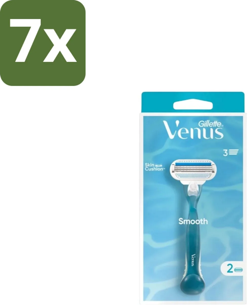 Gillette Venus Smooth Navulmesjes - 7 Stuks - Blauw