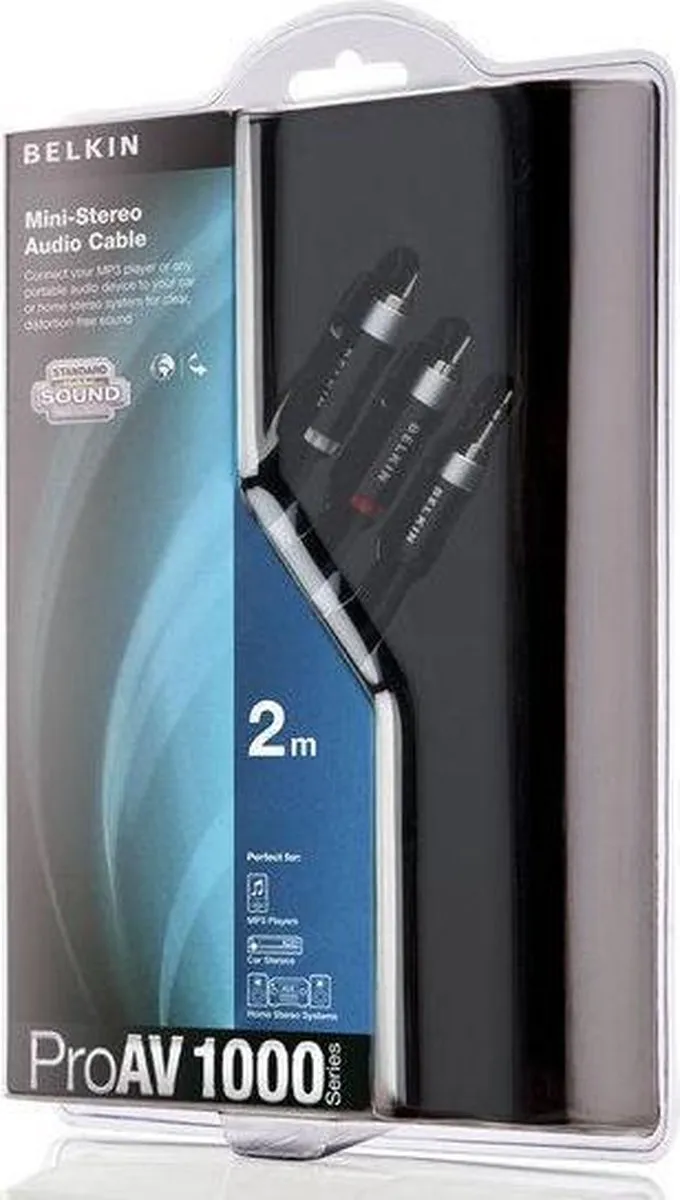 Belkin Mini Stereo Kabel 3.5mm M/M - Zwart