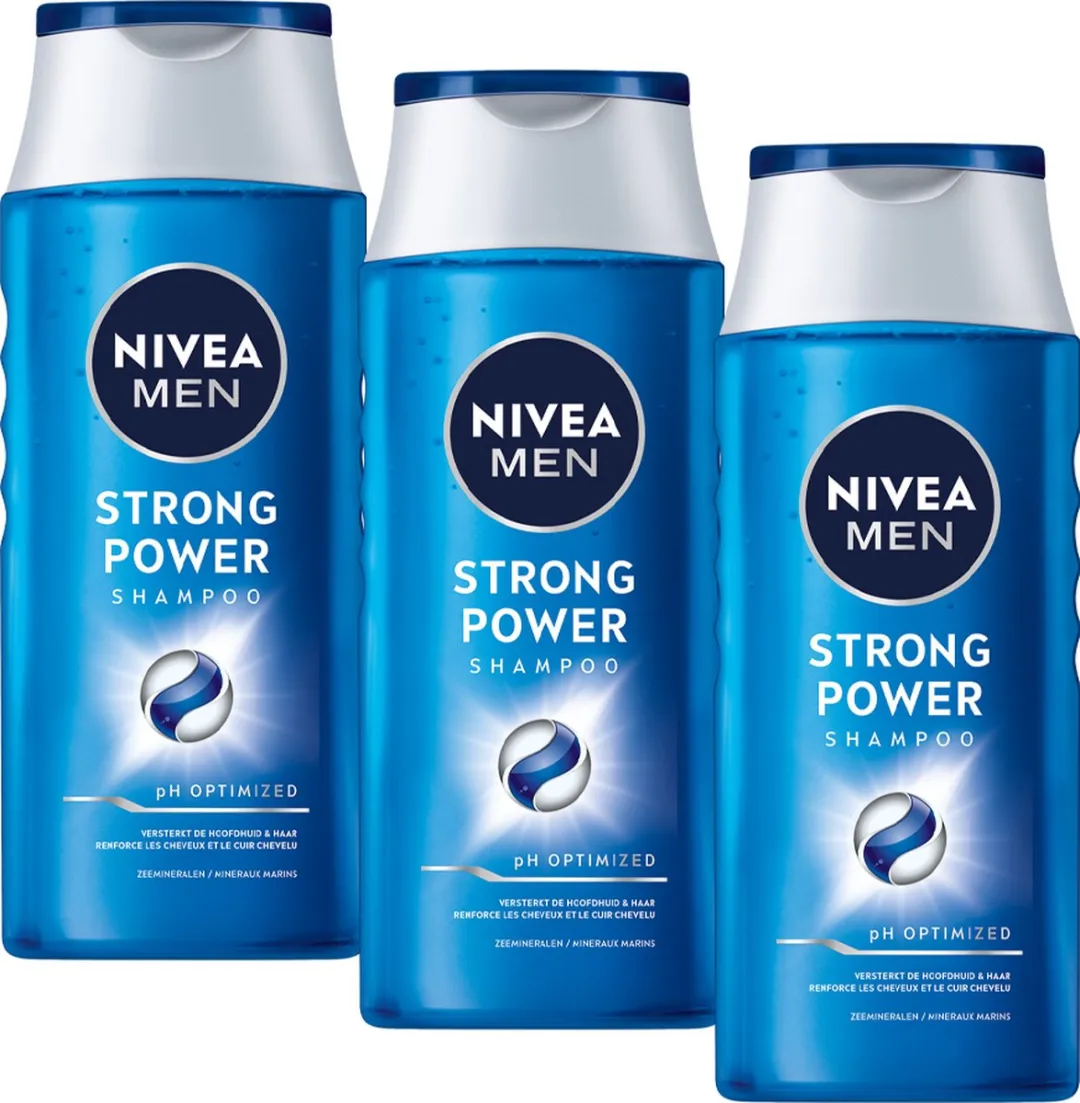 NIVEA MEN Strong Power Shampoo 3x250ml