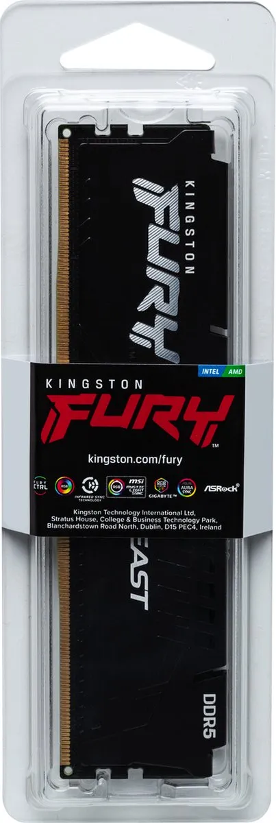 Kingston FURY Beast KF560C30BBE-8 DDR5 6000MHz CL30 - 8GB - Zwart