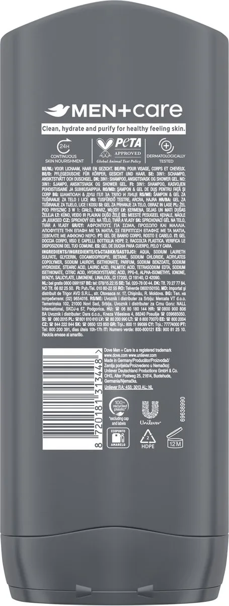 Dove Men+Care 3-in-1 Douchegel Clean Comfort - 6x400ml