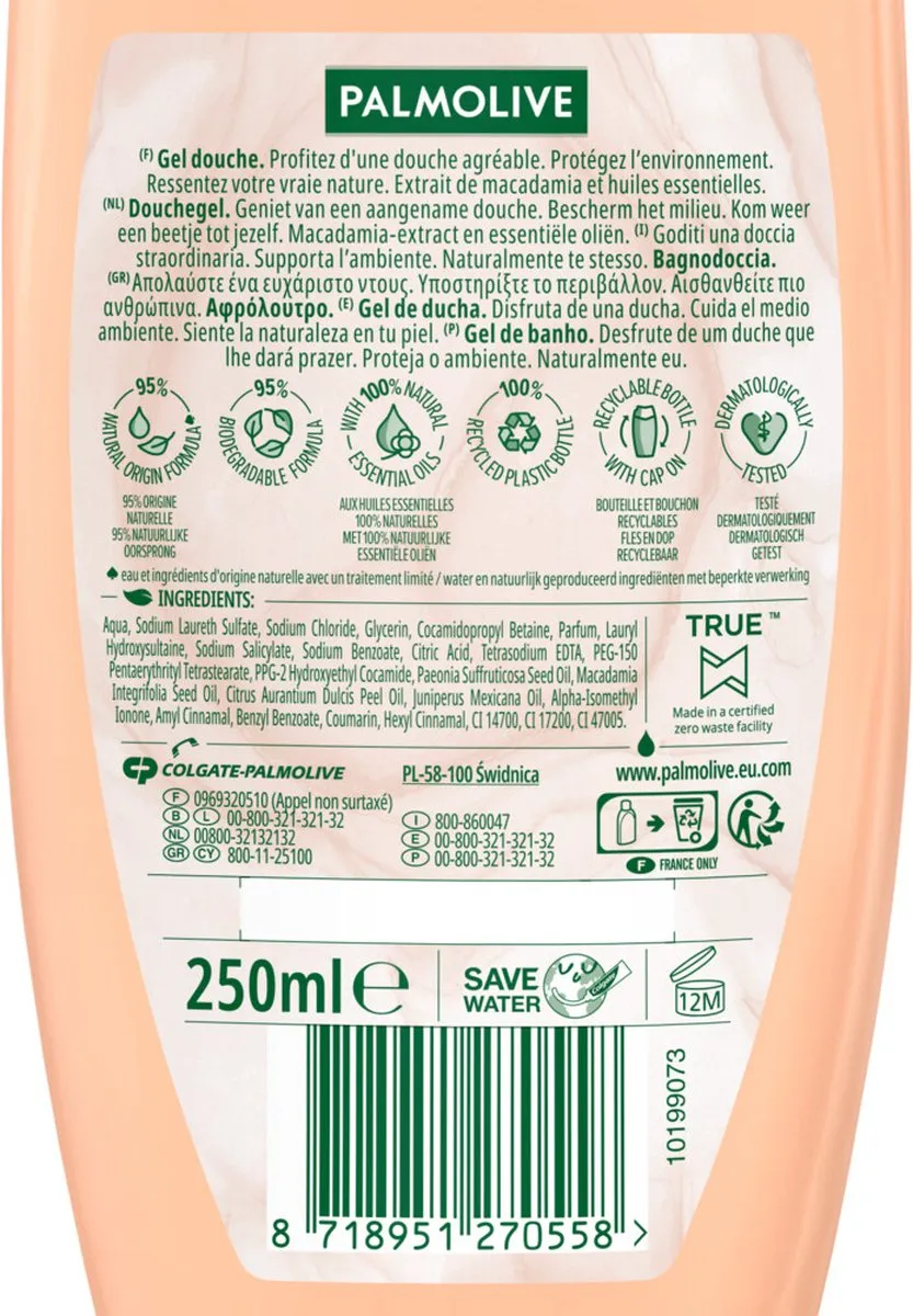 Palmolive Revive Macadamia Douchegel 250ml