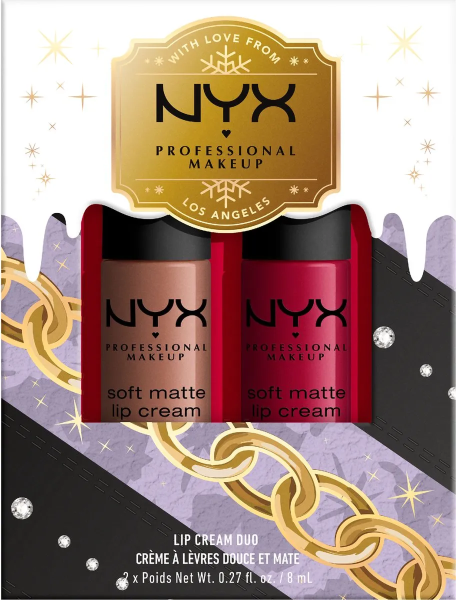 NYX Mrs Claus Soft Matte Lip Cream Duo - 2x 8ml - Rood